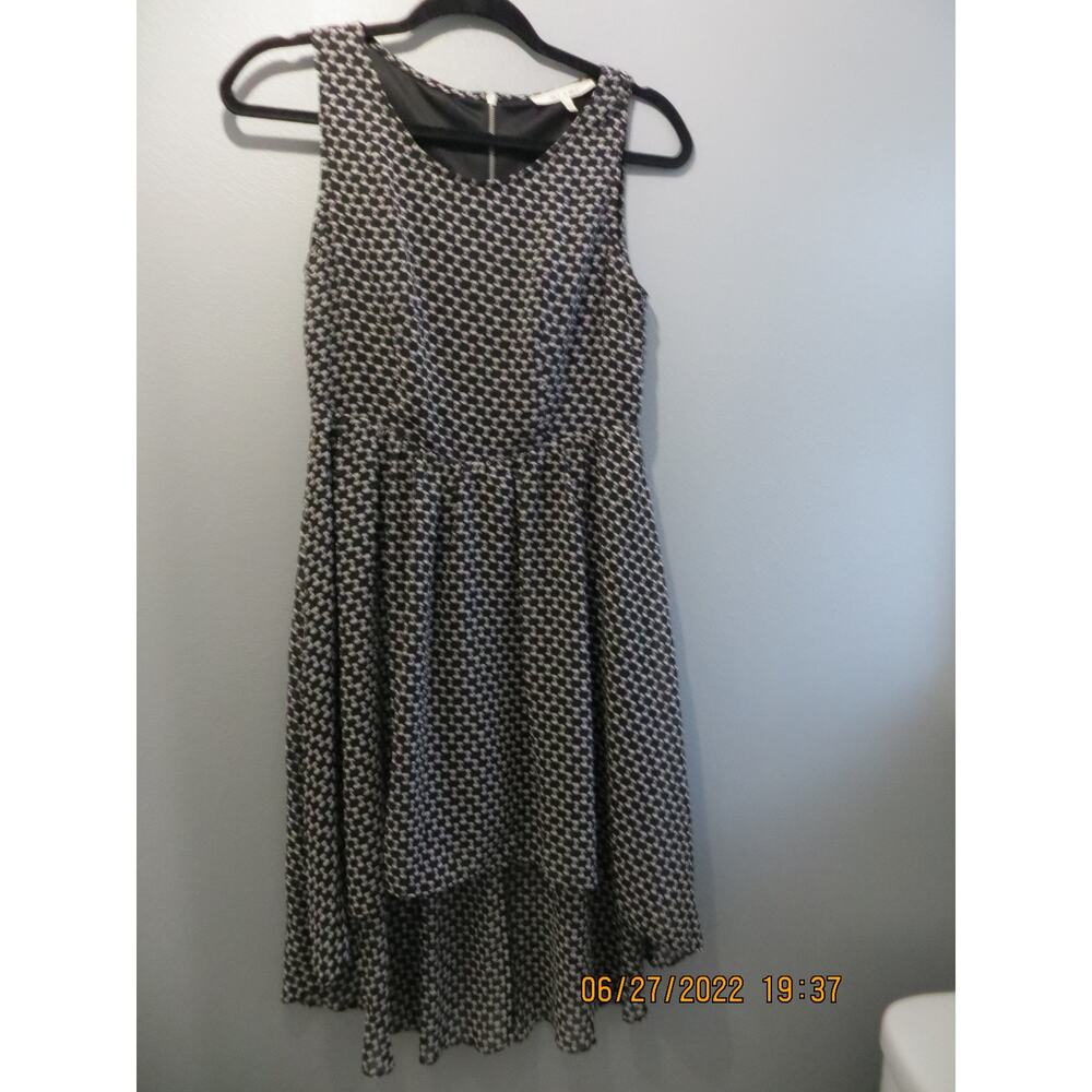 MIAMI Hi-Low Summer Dress. Black/White. Sleeveless Women Size Medium - Picture 2 of 4